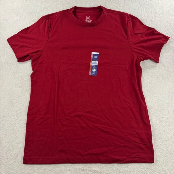 George Men's Red Crew Neck Short Sleeve Moisture Wicking T-Shirt Size M NWT - Picture 1 of 4
